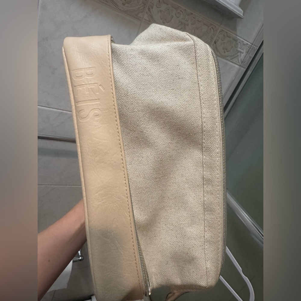 BEIS Tan and Cream Cosmetic Bag